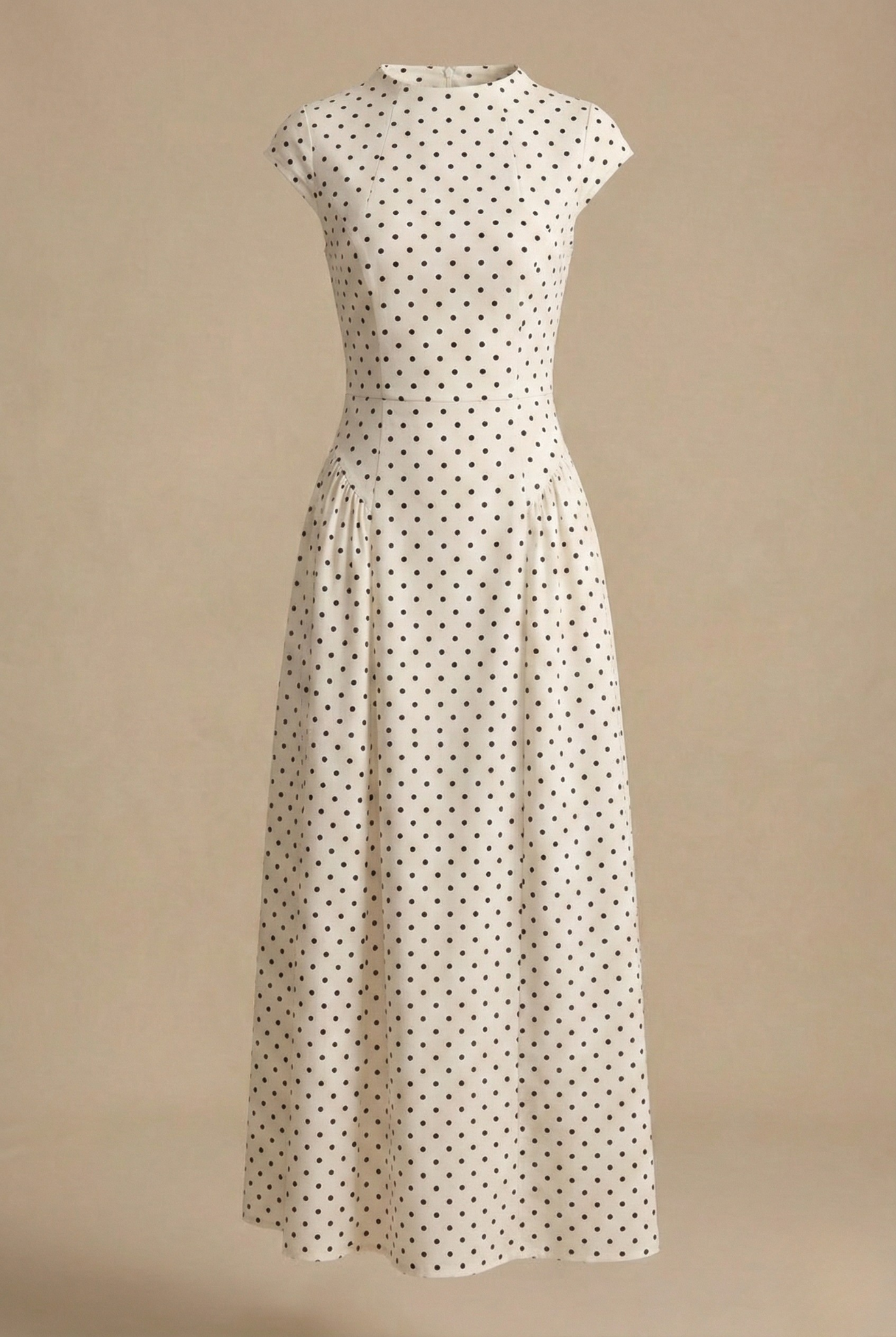 Maxi dress for women featuring a high neckline and sleeves with a hood, designed for formal events such as weddings. 4