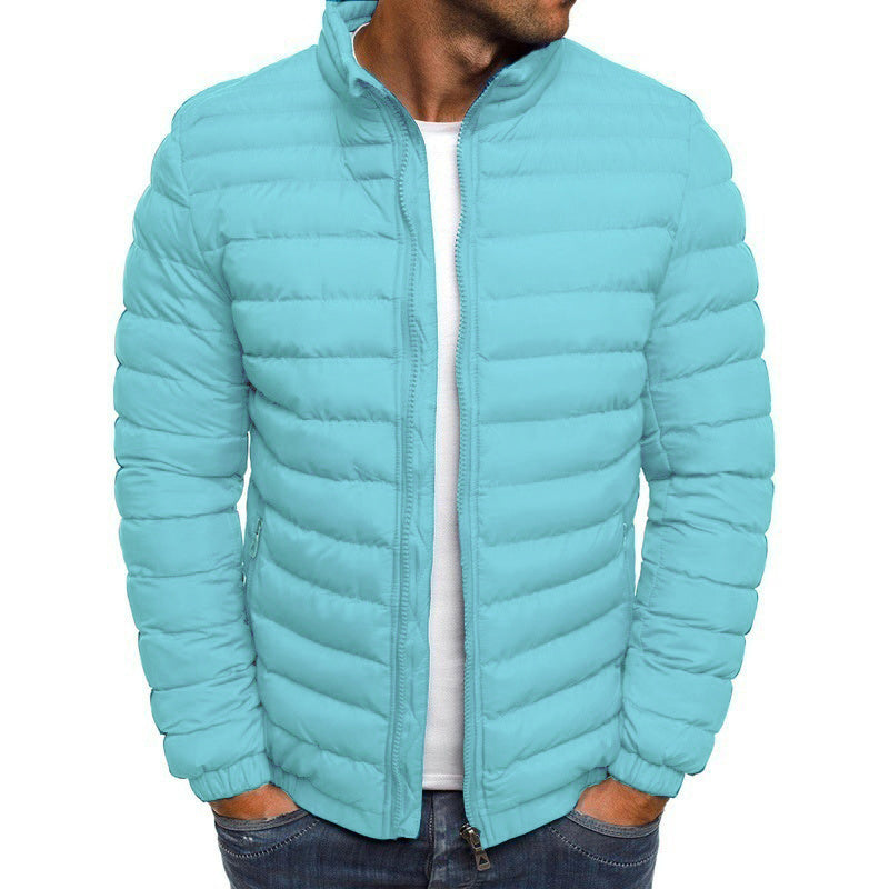 Men's puffer winter jacket with a hood and stylish detailing. 5