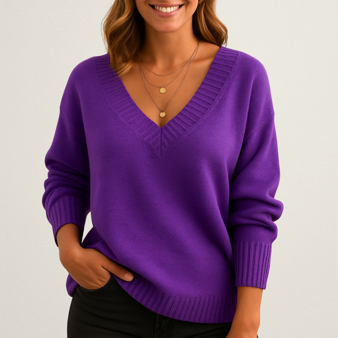 Norvavi | Stylowy damski sweter z dekoltem w serek