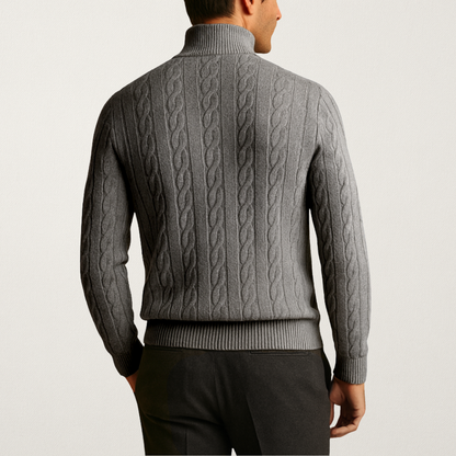 Norvavi | Męski sweter z prążkowanym półzamkiem