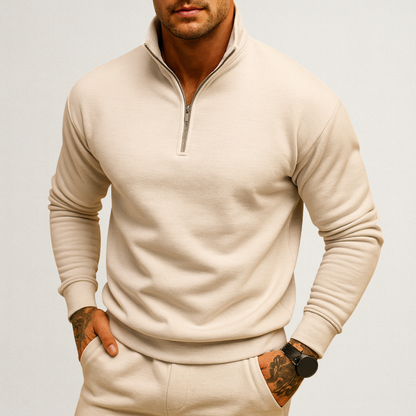 Norvavi | Męski dzianinowy sweter zimowy z półsuwakiem