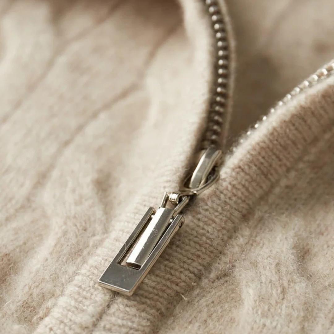 Norvavi | Męski sweter z prążkowanym półzamkiem