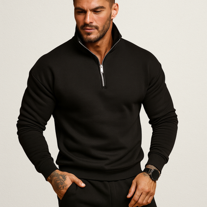 Norvavi | Męski dzianinowy sweter zimowy z półsuwakiem