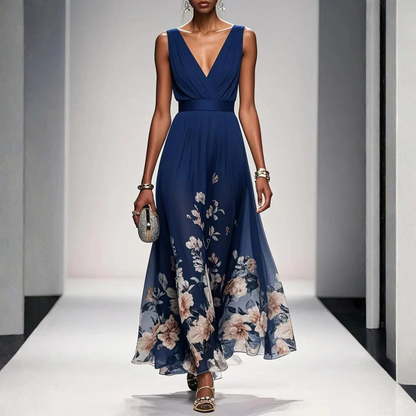 Maxi dress for women featuring a floral pattern and elegant design. 1