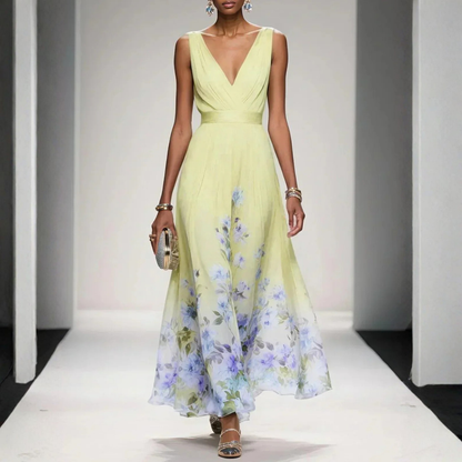 Maxi dress for women featuring a floral pattern and elegant design. 2