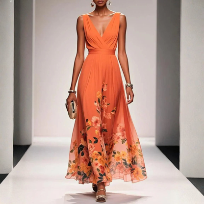 Maxi dress for women featuring a floral pattern and elegant design. 6