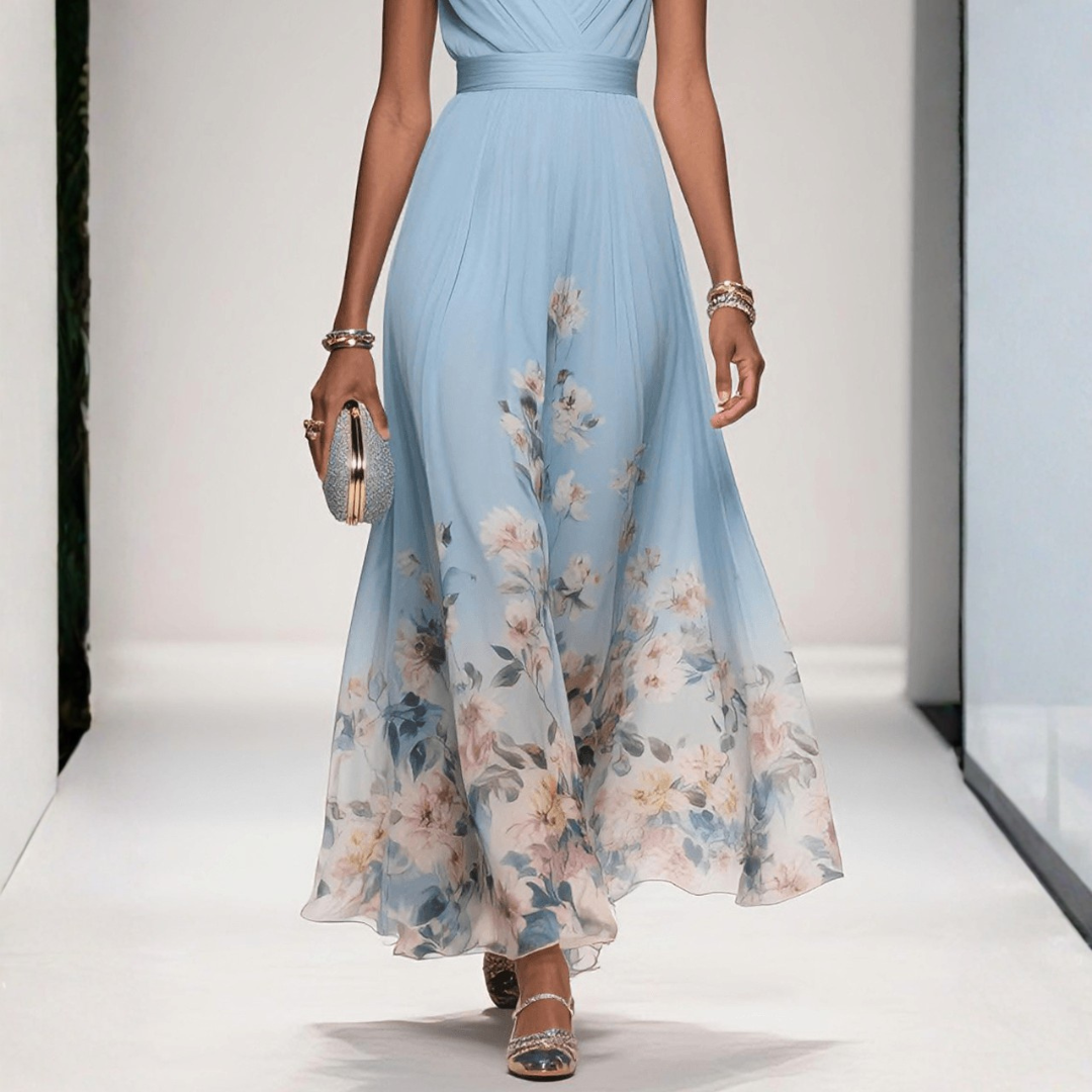 Maxi dress for women featuring a floral pattern and elegant design. 8