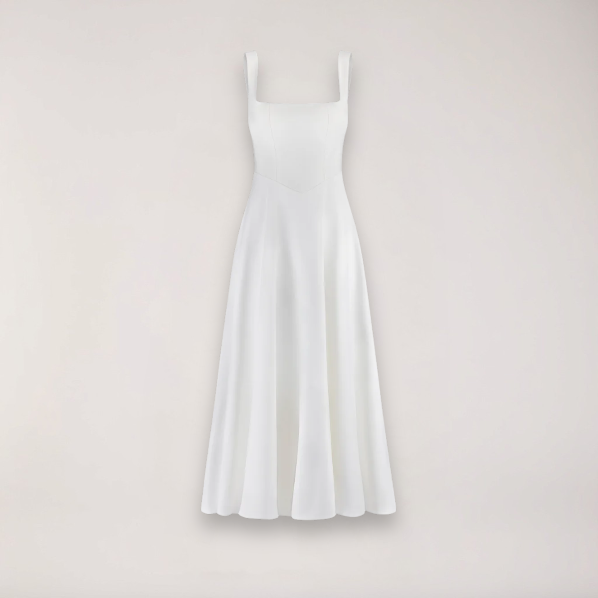 A midi dress for women featuring a fitted waist and a pleated skirt, designed for formal occasions like weddings. 0