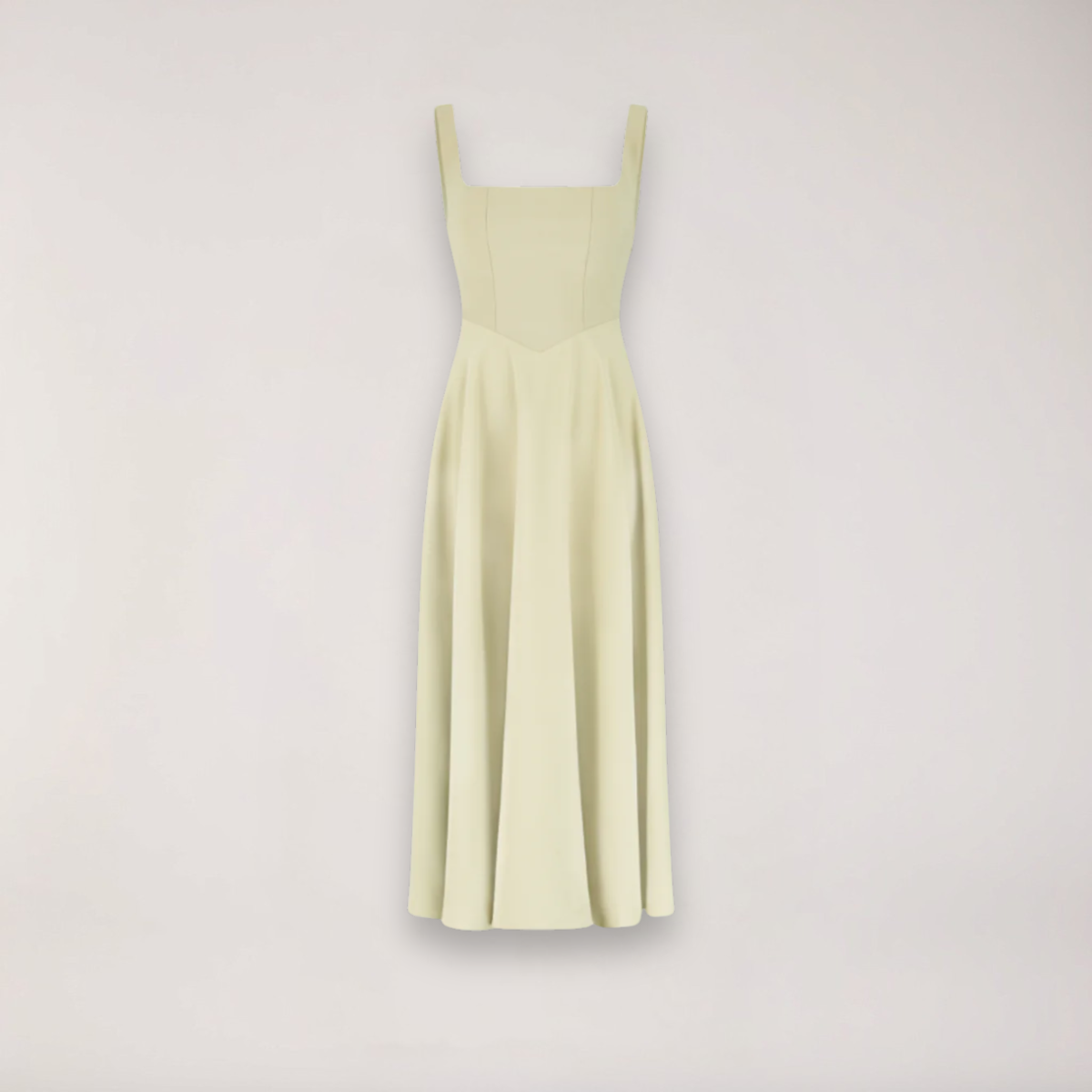 A midi dress for women featuring a fitted waist and a pleated skirt, designed for formal occasions like weddings. 9
