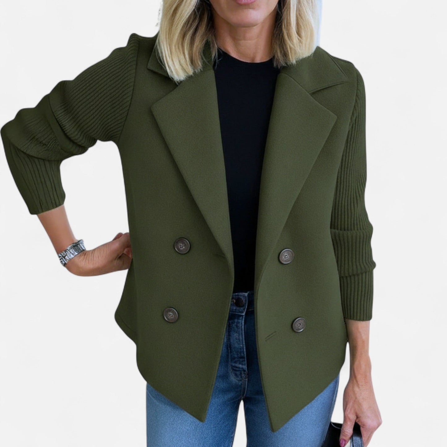 Elegant women's winter coat featuring a classic cut and comfortable fit, displayed on a hanger against a neutral background. 5