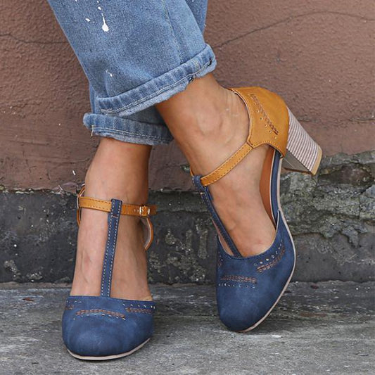 Damskie ortopedyczne buty na obcasie z ergonomicznym wsparciem, ukazujące elegancki design i komfortowe 0