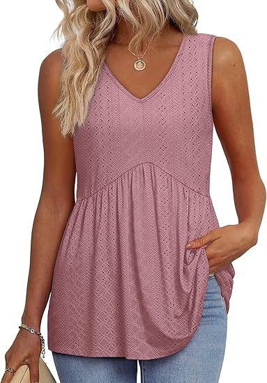 Sleeveless women's top featuring a V-neck design, showcasing a fitted silhouette and a clean, elegant appearance. 3