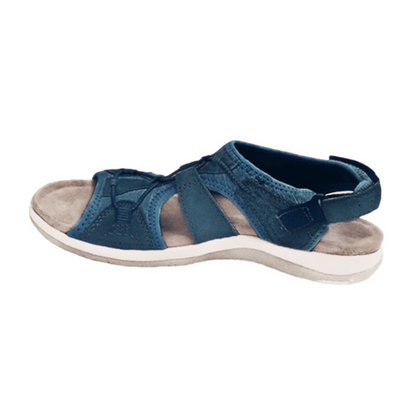 Orthopedic women's sandals with an open design, featuring adjustable straps and a cushioned footbed for comfort. 10