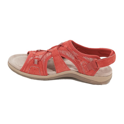 Orthopedic women's sandals with an open design, featuring adjustable straps and a cushioned footbed for comfort. 12