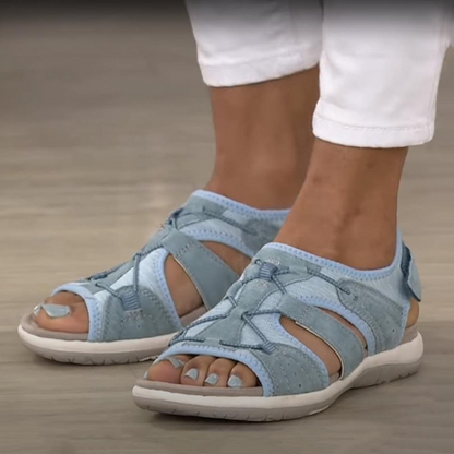 Orthopedic women's sandals with an open design, featuring adjustable straps and a cushioned footbed for comfort. 7