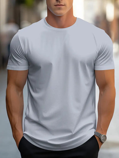 Men's short-sleeve t-shirt in white, featuring a classic crew neckline and a relaxed fit. 11