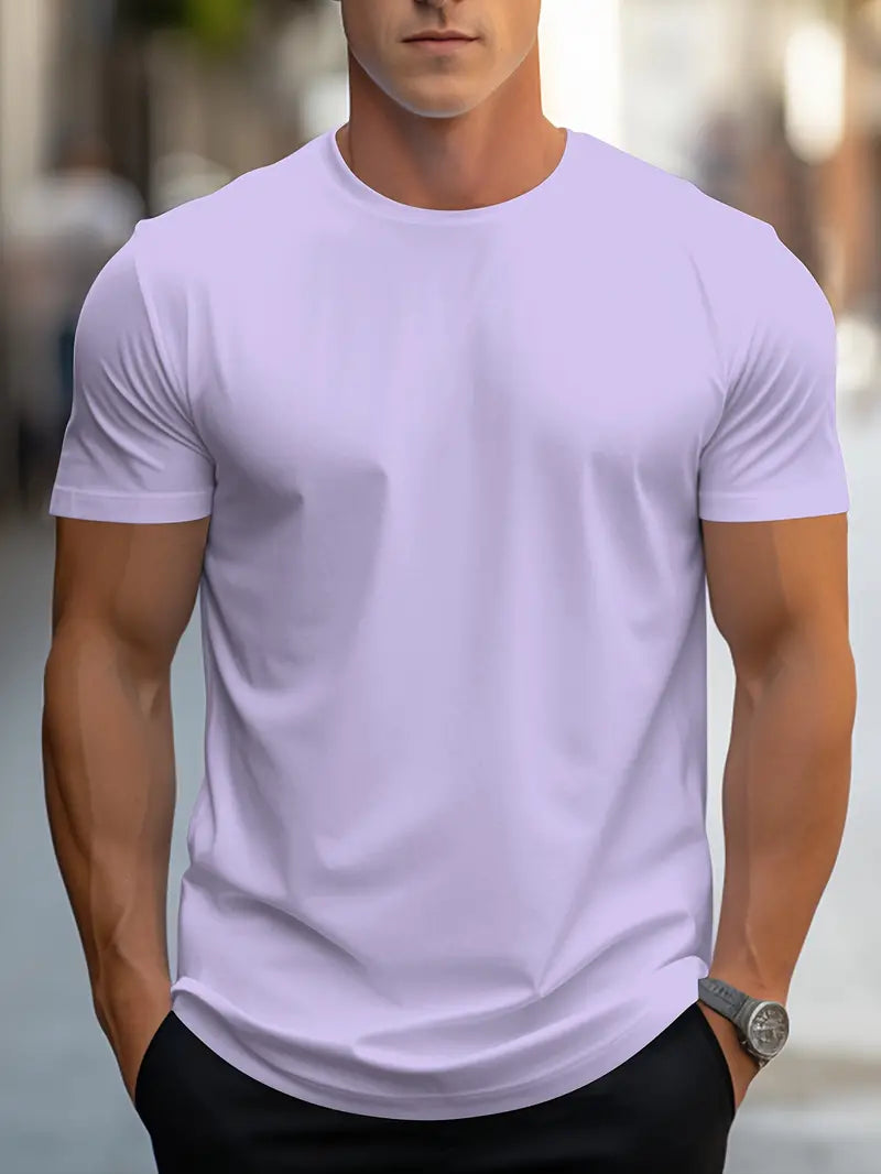 Men's short-sleeve t-shirt in white, featuring a classic crew neckline and a relaxed fit. 12