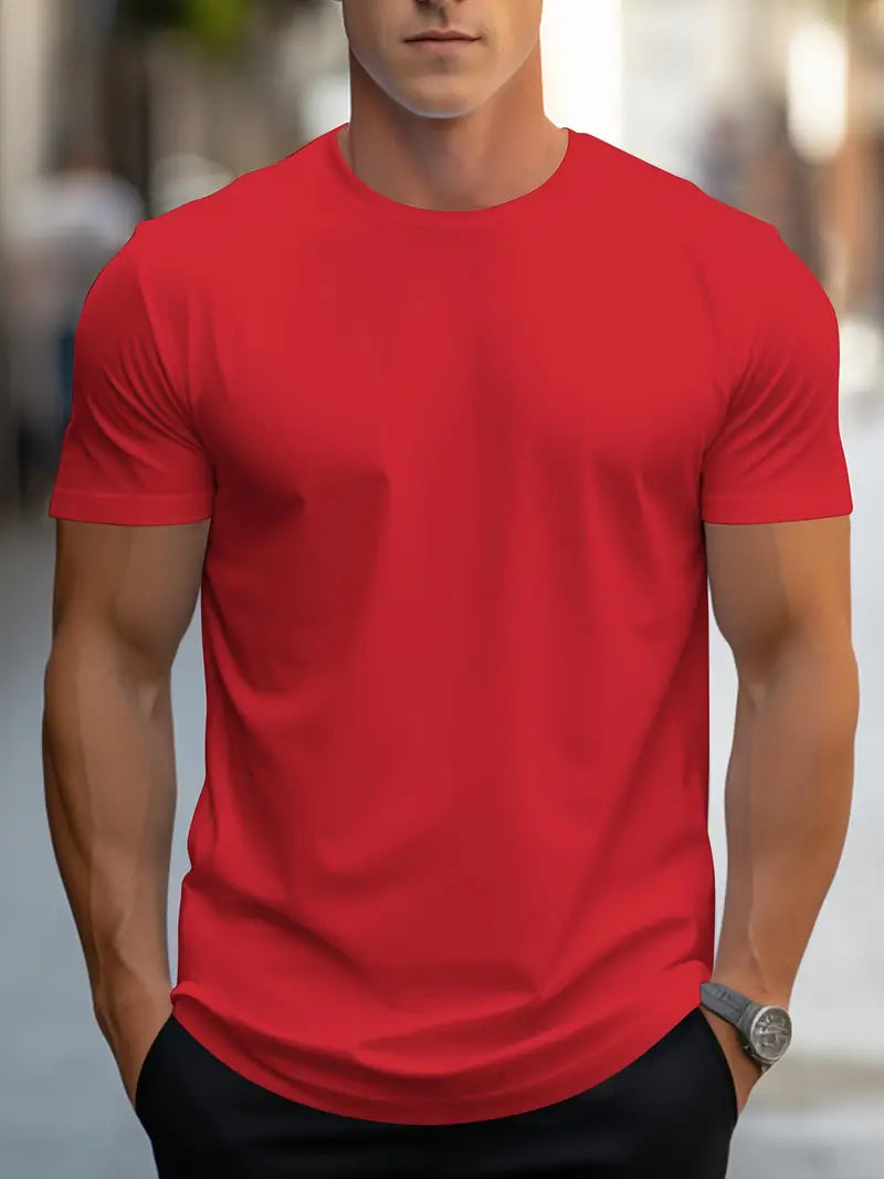 Men's short-sleeve t-shirt in white, featuring a classic crew neckline and a relaxed fit. 16