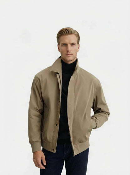 Men's bomber jacket featuring a zip closure and ribbed cuffs. 2