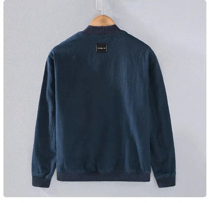 Męska kurtka codzienna z długimi rękawami i dekoltem bez kołnierza, prezentująca prost 2