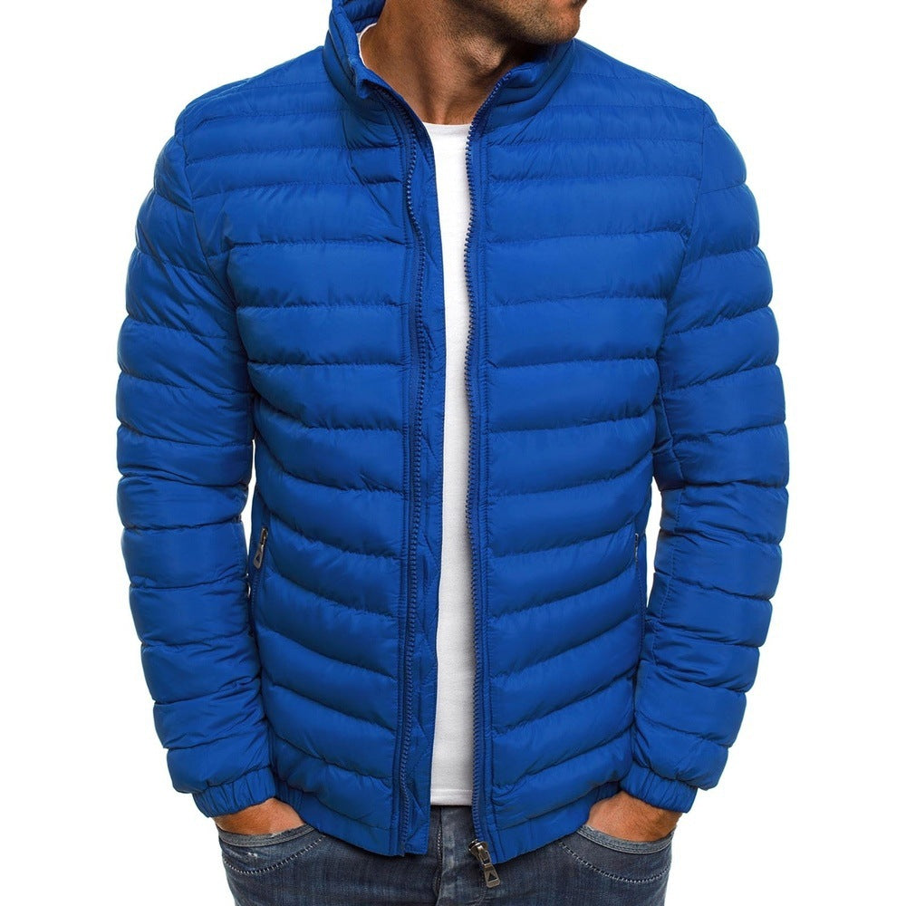 Men's puffer winter jacket with a hood and stylish detailing. 2