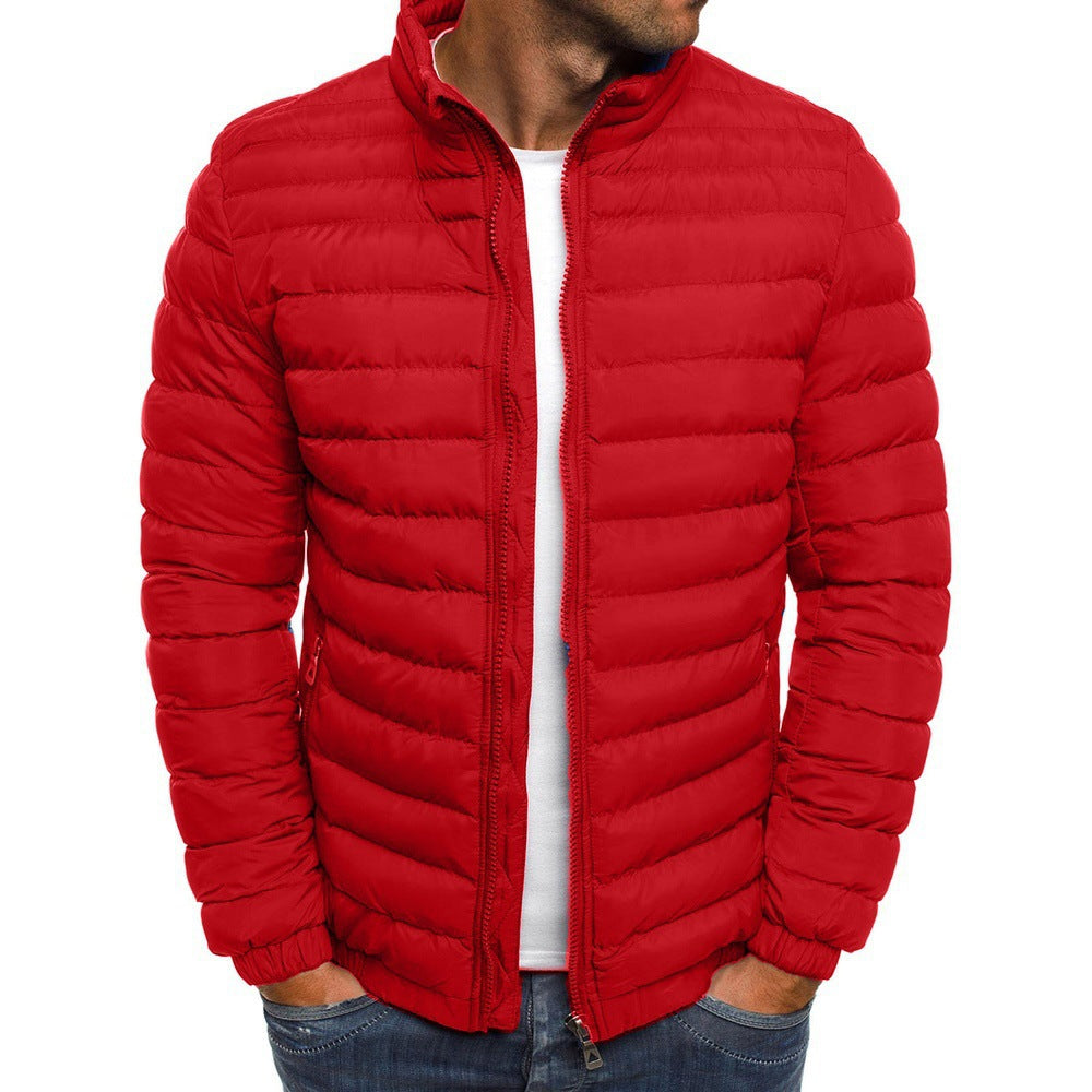 Men's puffer winter jacket with a hood and stylish detailing. 4