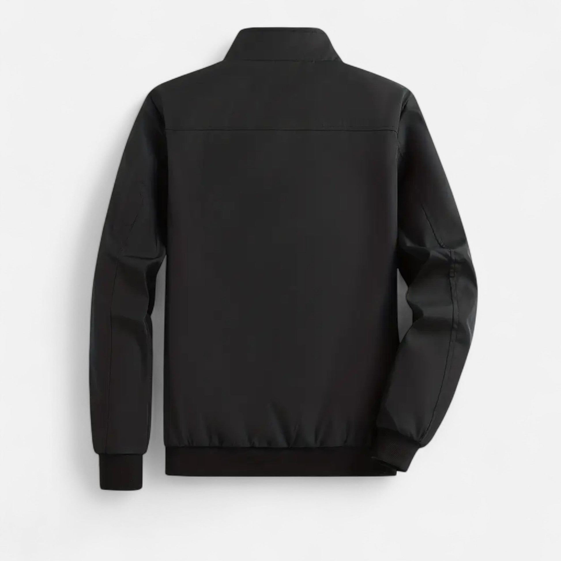 Men's lightweight jacket featuring a high collar and a zip closure. 6