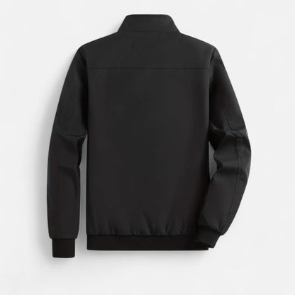 Men's lightweight jacket featuring a high collar and a zip closure. 6