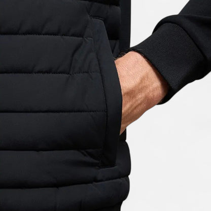 Men's lightweight winter jacket featuring a high collar. The jacket is designed for cold weather, showcasing a streamlined fit and practical zip-up front. 3