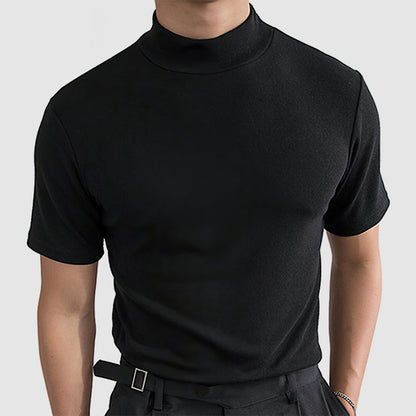 Męska t-shirt z elastycznym dopasowaniem, prezentująca prosty, klasyczny krój i krótki rę 0