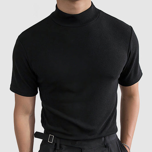 Męska t-shirt z elastycznym dopasowaniem, prezentująca prosty, klasyczny krój i krótki rę 0