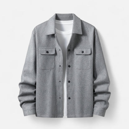 Men's tweed blazer in a classic style, featuring a tailored fit, notched lapels, and two front pockets. 9
