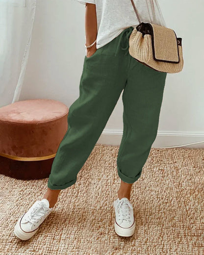 Men's casual long pants with pockets in a regular fit, displayed on a flat surface. 4