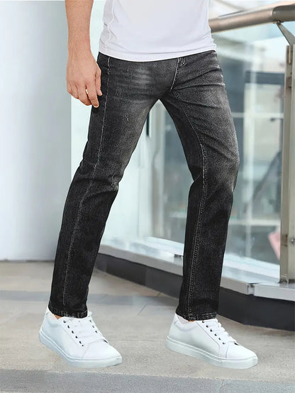 Men's casual jeans featuring pockets and a slightly distressed appearance. 3