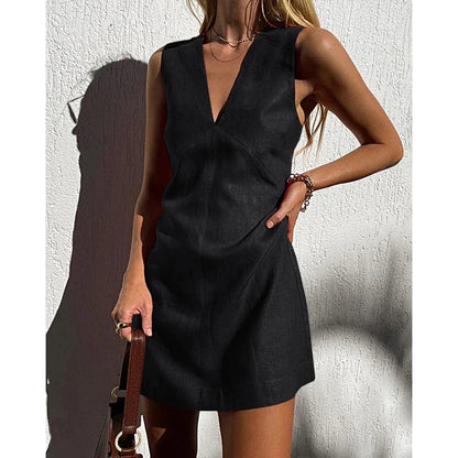 Dresses for women featuring a sleeveless design and a deep neckline, suitable for summer weddings. 3
