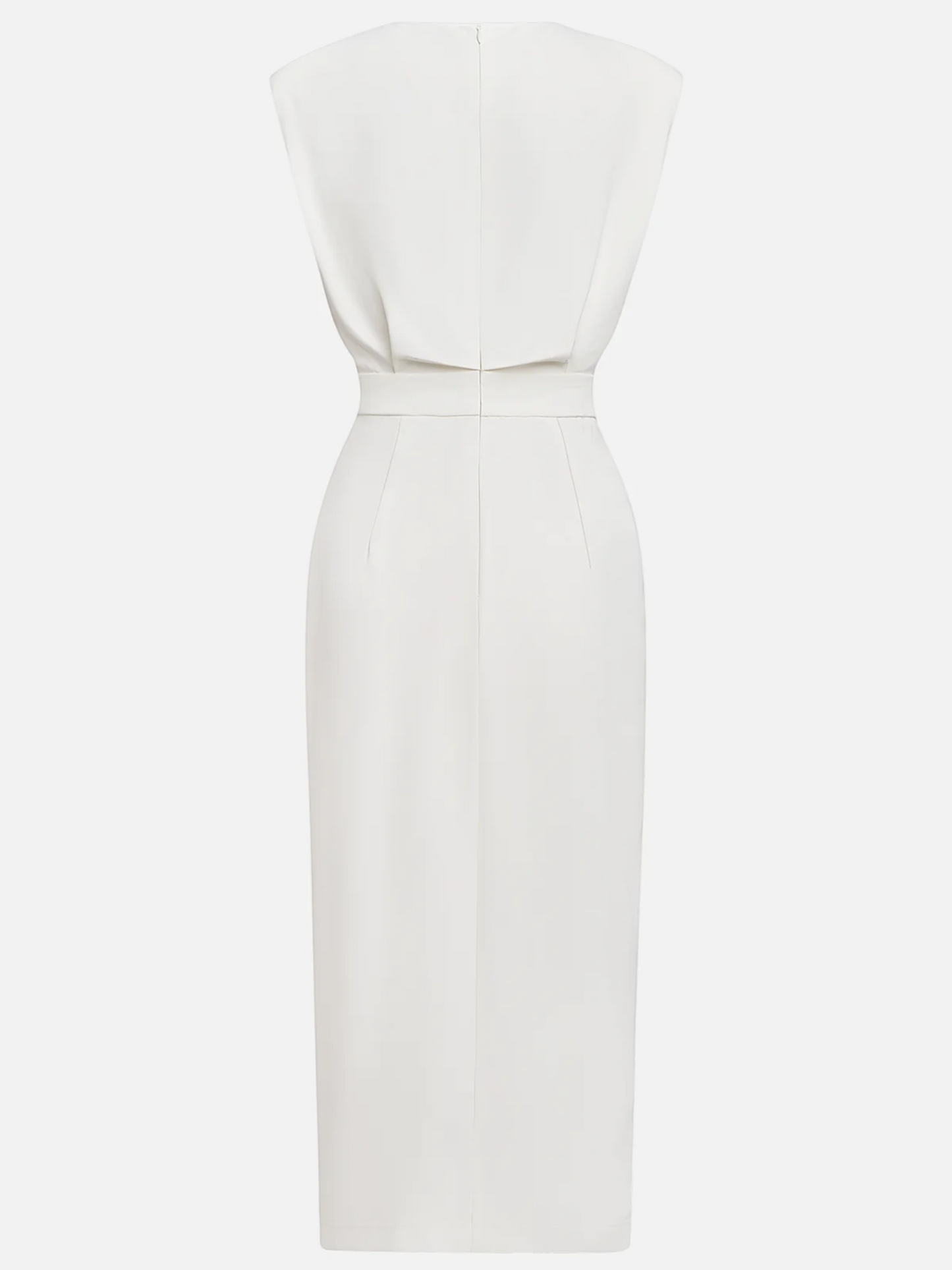 Midi dress with a button-down front and a side slit, designed for women. 6