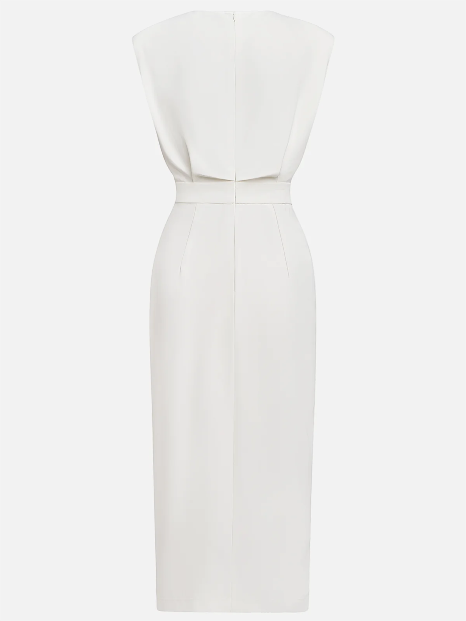 Midi dress with a button-down front and a side slit, designed for women. 6