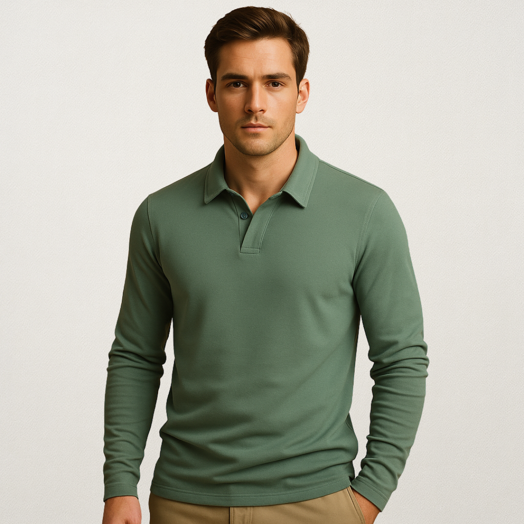Norvavi | Klasyczna koszulka polo z długim rękawem dla męski