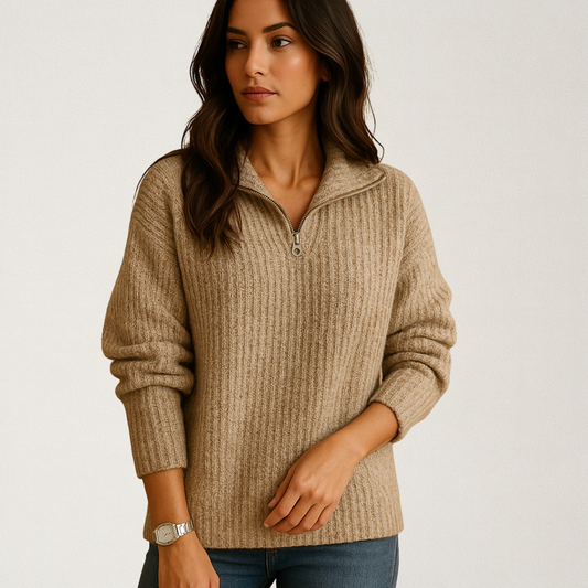 Norvavi | Elegancki damski sweter z półzamkiem i wygodnym krojem